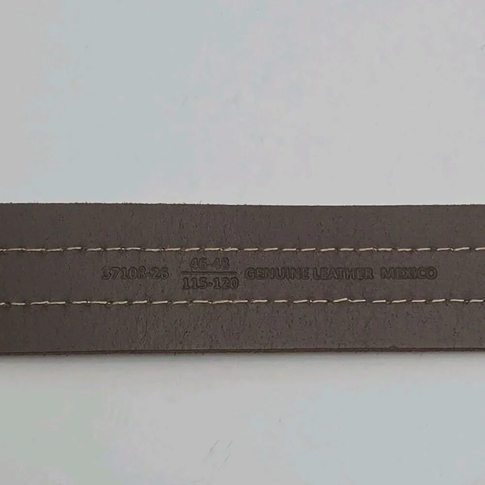 Levi Strauss Belt Brown Leather Men Sz 46-48 Casual Signature Silver Buckle NEW